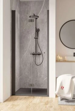 Schulte Garant 2.0 Drehfalttür In Nische Black Style