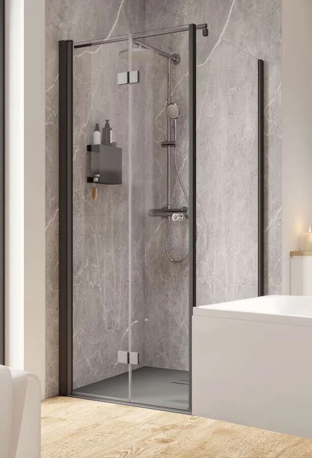 Schulte Garant 2.0 Drehfalttür Inklusive Verkürzter Seitenwand Black Style 1 Schulte Garant 2.0 Drehfalttür Inklusive Verkürzter Seitenwand Black Style