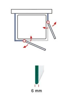 Schulte Garant 2.0 Eckeinstieg 4-teilig Inklusive Seitenwand Als U-Kabine Black Style -Schulte 19308 2