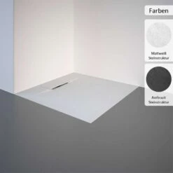 Schulte Duschwanne Mineralguss DWM-Tec Quadrat Mit Steinstruktur