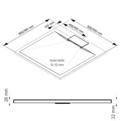 Schulte Duschwanne Mineralguss DWM-Tec Quadrat Mit Steinstruktur 11 Schulte Duschwanne Mineralguss DWM-Tec Quadrat Mit Steinstruktur -Schulte 19331 2