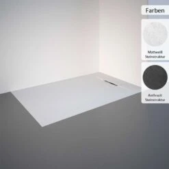 Schulte Duschwanne Mineralguss DWM-Tec Rechteck Mit Steinstruktur