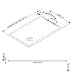 Schulte Duschwanne Mineralguss DWM-Tec Rechteck Mit Steinstruktur -Schulte 19332 2
