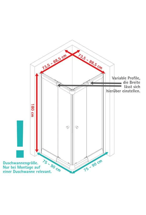 Schulte Sunny Eckeinstieg 2-teilig Promo Querstreifen Silberfarben Variabel 75-90 Cm 5 Schulte Sunny Eckeinstieg 2-teilig Promo Querstreifen Silberfarben Variabel 75-90 Cm – Bild 5