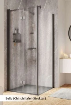 Schulte Garant 2.0 Drehfalttür Inklusive Seitenwand Black Style -Schulte 19804 2