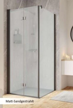 Schulte Garant 2.0 Drehfalttür Inklusive Seitenwand Black Style -Schulte 19804 5