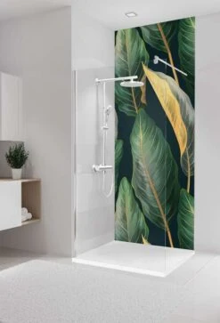 Schulte Decodesign Duschrückwand Dekor Softtouch, Tropenblätter Gold
