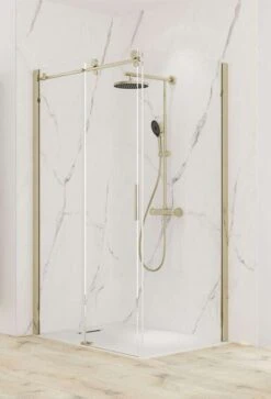 Schulte MasterClass Gleittür / Schiebetür Inklusive Seitenwand 8 Mm Goldoptik -Schulte 19996 2