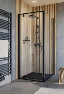 Schulte Trend 2.0 Drehtür Inklusive Seitenwand Express Plus Black Style