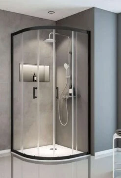 Schulte Sunny Runddusche Mit Schiebetüren Express Plus Black Style
