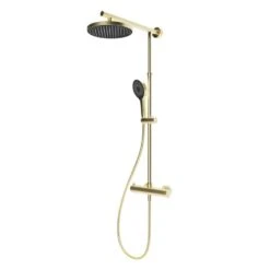 Schulte DuschMaster Rain Mit Thermostat Rund Goldoptik, Matt
