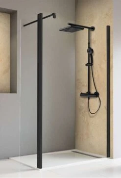 Schulte Toura Duschwand Walk In Mit Beweglichem Element Black Style