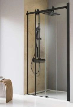 Schulte Toura Schiebetür-Gleittür In Nische 8 Mm Black Style