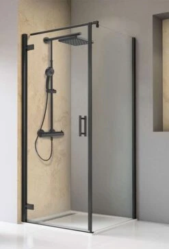 Schulte Toura Drehtür Pendelbar Inklusive Seitenwand 8 Mm Black Style