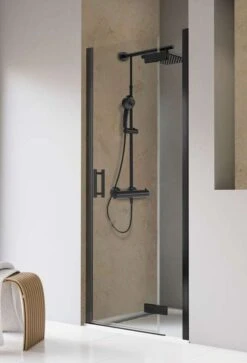 Schulte Toura Drehtür Pendelbar An Nebenteil In Nische 8 Mm Black Style