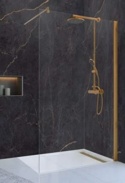 Schulte Alexa Style 2.0 Duschwand Walk In Kupferoptik