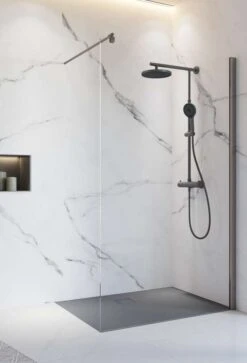 Schulte Alexa Style 2.0 Duschwand Walk In Gunmetal