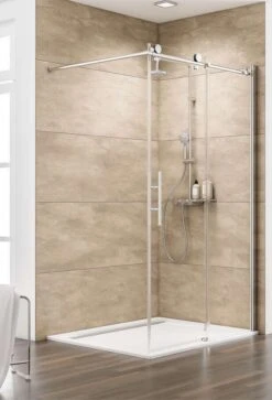 Schulte MasterClass Duschwand Walk In Schiebetür Mit Stabilisationsbügel