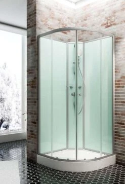 Schulte Komplettduschkabine Runddusche Kreta II Light Grün 900 X 900 Mm