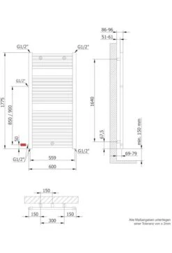 Schulte Badheizkörper München Spezial Mit Seitlichen Anschluss -Schulte 2813 2