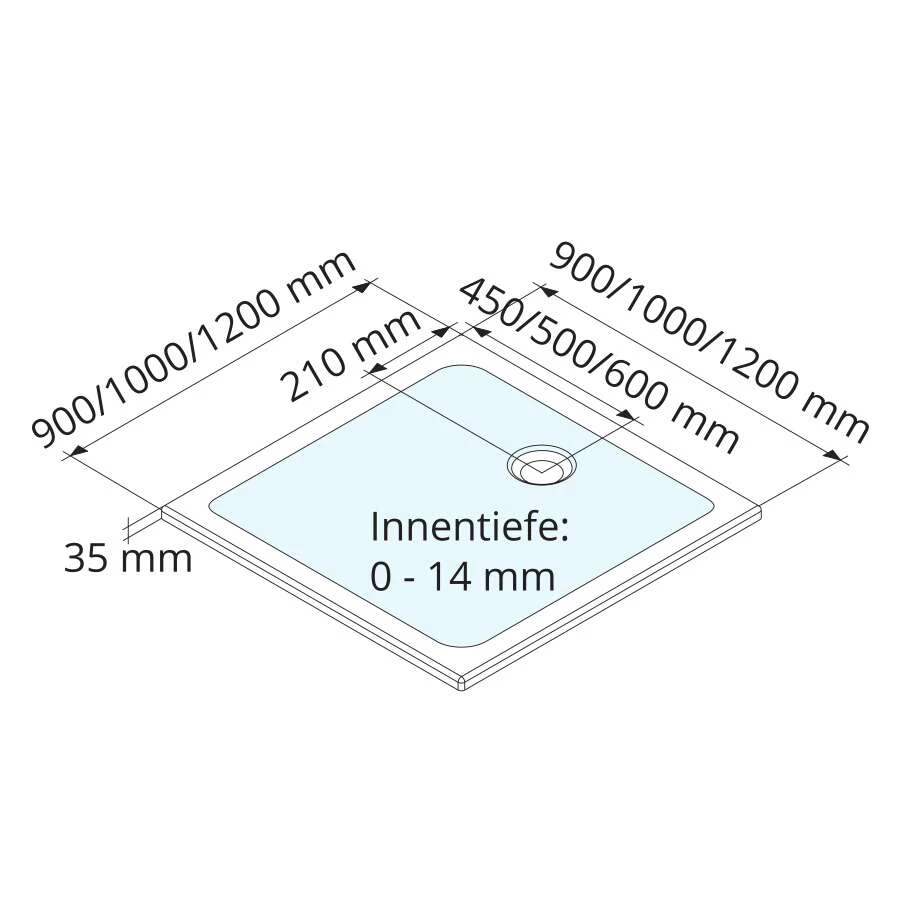 Schulte Duschwanne Plan, Quadrat 2 Schulte Duschwanne Plan, Quadrat – Bild 2