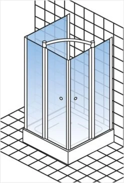 Schulte Garant U-Kabine Eckeinstieg Delta Lux II Inklusive Seitenwand -Schulte 3230 4