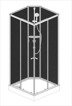 Schulte Komplettduschkabine Korfu II Schwarz -Schulte 3287 6