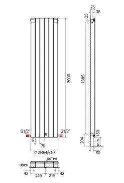 Schulte Heizkörper Aachen Mit Seitlichem Anschluss -Schulte 453 7