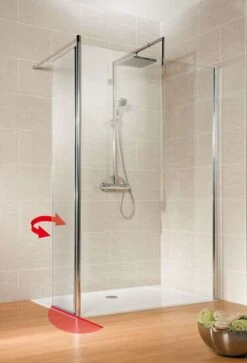 Schulte Garant Duschwand Walk In Mit Beweglichem Element + Stabilisationsbügel -Schulte 631 2