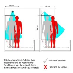 Duschmeister 302 Badewannenaufsatz Mit Seitenwand 3-teilig -Schulte 685 3
