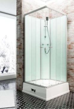 Schulte Komplettduschkabine Mit Pumpe Und Boiler Korfu II Light-grün