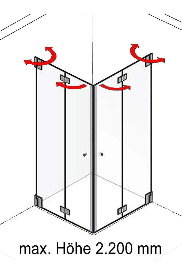 Schulte Davita Drehfalttür Eckeinstieg 8 Mm 3 Schulte Davita Drehfalttür Eckeinstieg 8 Mm – Bild 3