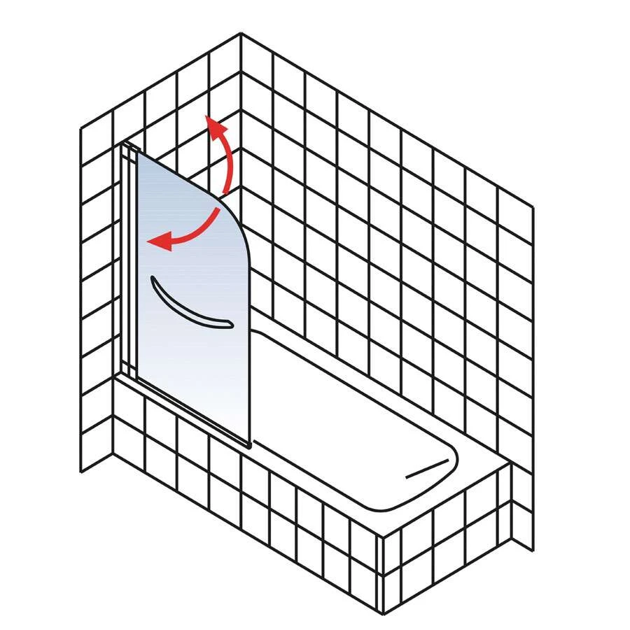 Schulte Alexa Style Badewannenaufsatz 1-tlg, Mit Handtuchhalter 2 Schulte Alexa Style Badewannenaufsatz 1-tlg, Mit Handtuchhalter – Bild 2