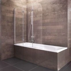 Schulte Hamburg Badewannenfaltwand Glas 3 Teilig 140x125 Cm