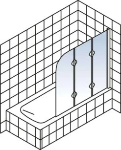 Schulte Hamburg Badewannenfaltwand Glas 3 Teilig 140x125 Cm -Schulte 9101 5