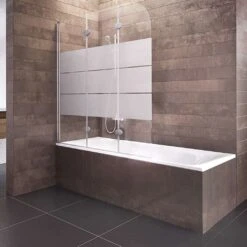 Schulte Hamburg Badewannenfaltwand Milchglas 3 Teilig 140x125 Cm