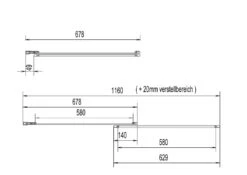 Schulte Badewannenaufsatz Kiel Glas 2 Teilig 140x70-118 Cm Alpinweiß -Schulte 9104 6