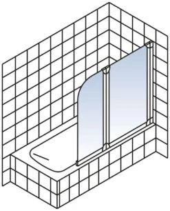 Schulte Badewannenfaltwand Köln 140x114 Cm ESG Klar Hell Alu Natur -Schulte 9109 3