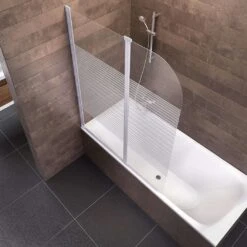 Schulte Badewannenfaltwand Köln 140x114 Cm Querstreifen Alu Natur -Schulte 9110 2