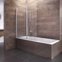 Schulte Badewannenfaltwand Köln 130x103 Cm Alu Natur