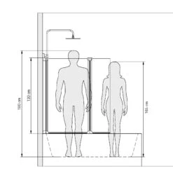 Schulte Badewannenfaltwand Köln 130x103 Cm Alu Natur -Schulte 9111 2
