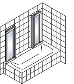 Schulte Badewannenfaltwand München Alpinweiß 2x3 Teilig 2x140x104 Cm -Schulte 9113 4