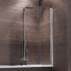 Schulte Berlin Badewannenfaltwand 140 X 80 Cm Ohne Bohren Alu-Natur