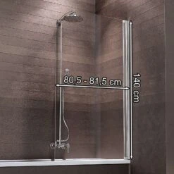 Schulte Berlin Badewannenfaltwand 140 X 80 Cm Ohne Bohren Alu-Natur -Schulte 9137 3