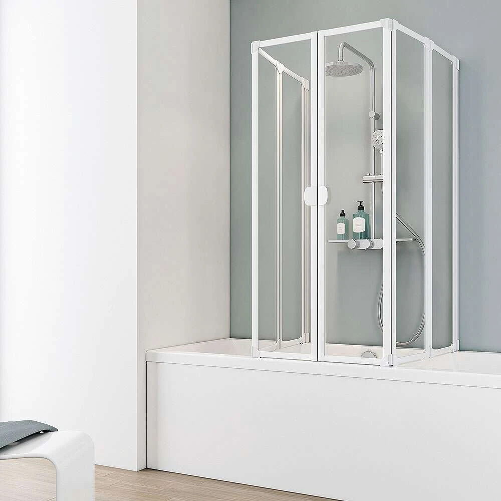 Schulte Komfort VI Badewannenaufsatz, 2 X 3-teilig Duschklappwand 1 Schulte Komfort VI Badewannenaufsatz, 2 X 3-teilig Duschklappwand