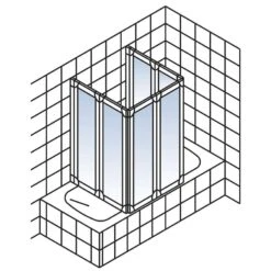 Schulte Komfort VI Badewannenaufsatz, 2 X 3-teilig Duschklappwand 8 Schulte Komfort VI Badewannenaufsatz, 2 X 3-teilig Duschklappwand -Schulte 92 2