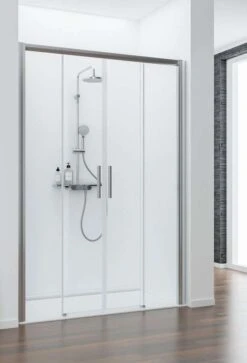 Schulte Kristall Trend Gleittür 4-teilig Für Nische Barrierefrei 8 Mm