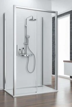 Schulte Kristall Trend U-Kabine Gleittür 2-teilig Barrierefrei 8 Mm