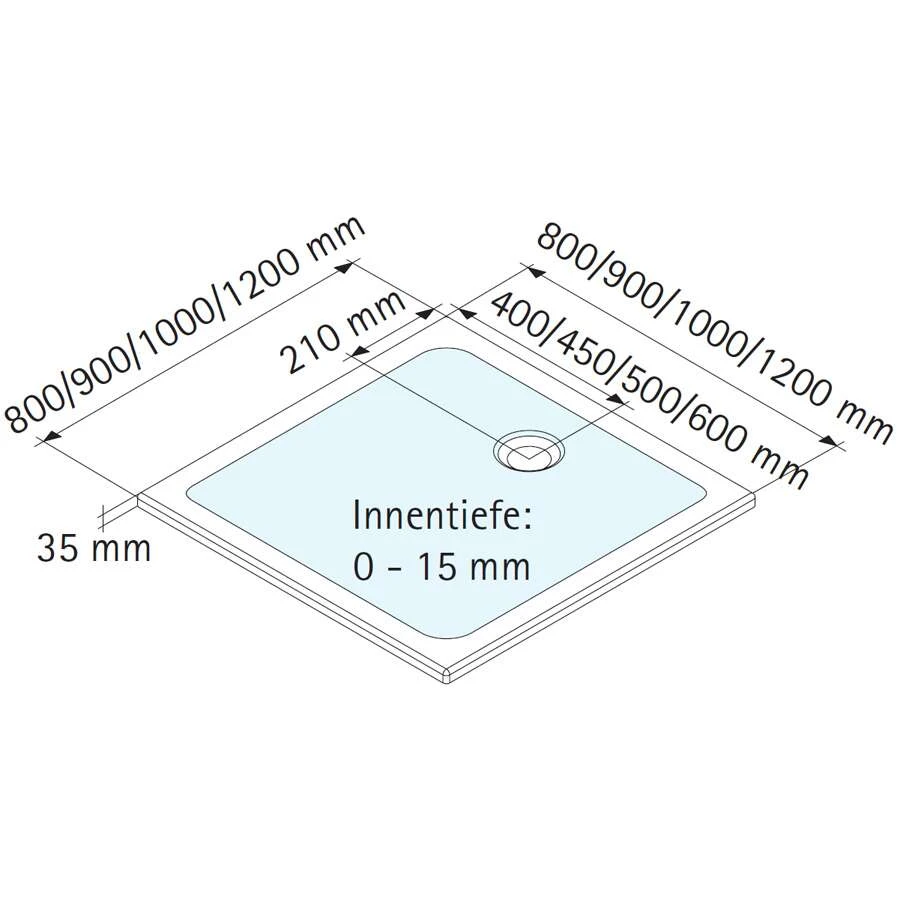 Schulte Duschwanne Plan Mineralguss, Quadrat 2 Schulte Duschwanne Plan Mineralguss, Quadrat – Bild 2